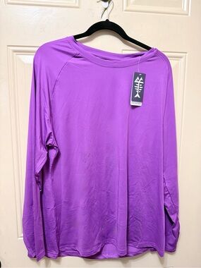 Bassdash Performance Apparel UPF 50+ Long Sleeved Purple Tee Size 2XL UV Protect